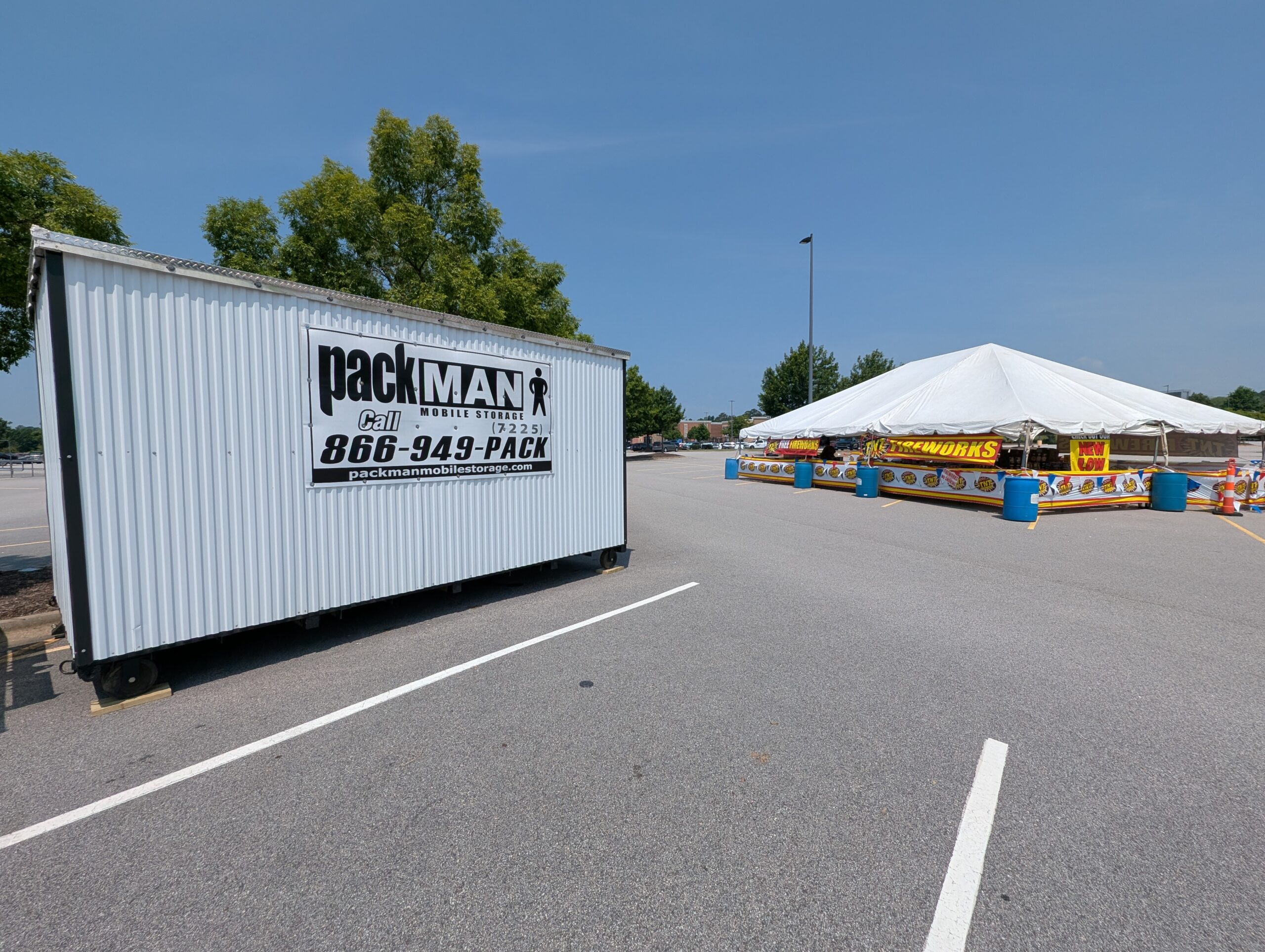 Portable storage container used during home restoration