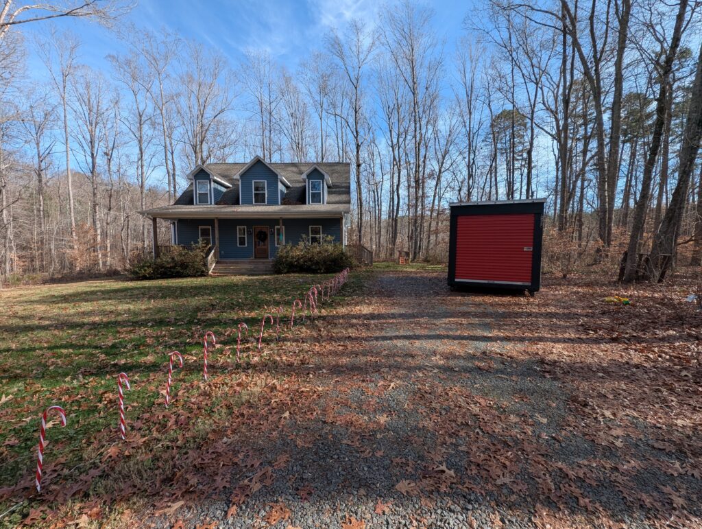 Packman Mobile Storage unit in Morrisville, NC driveway